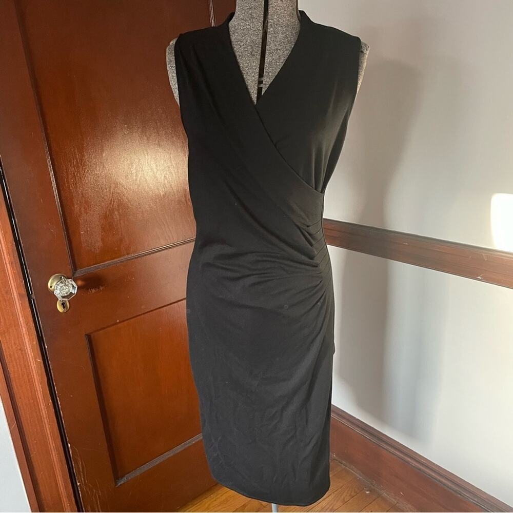 Lauren Ralph Lauren Classic Black V-Neck Dress - Picture 1 of 7